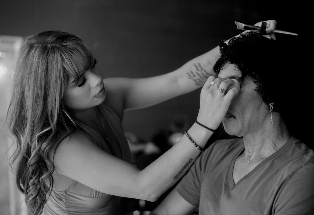 Backstage getting ready